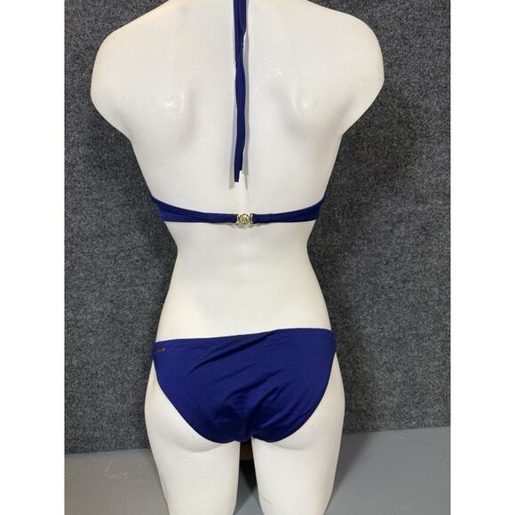 Rare Victoria Secret Bikini Blue Push Up Top & NWT Gold Chain Bottom Swimwear - Picture 2 of 8
